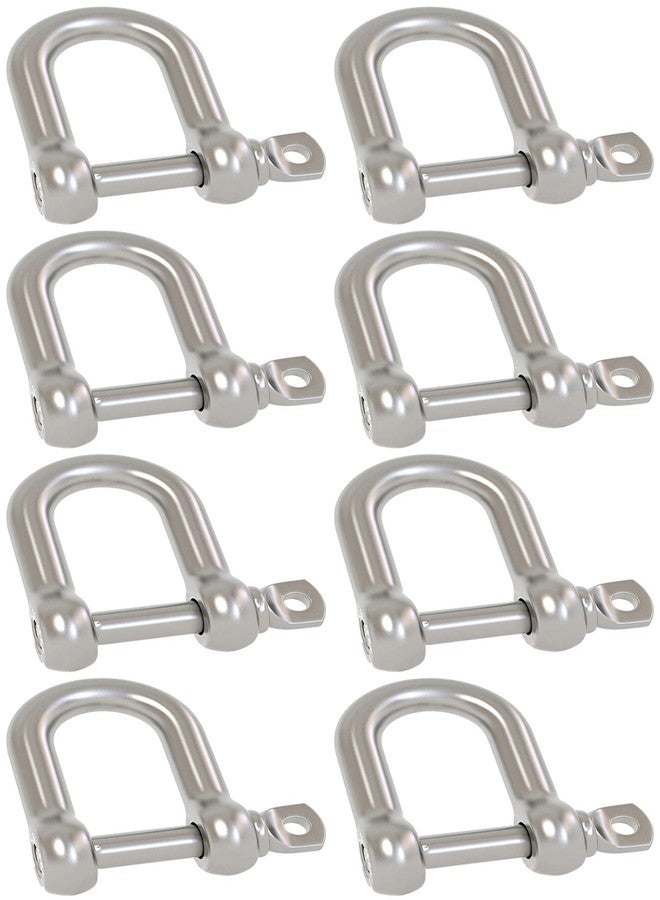 Axe Sickle 8 Pcs 1/4 Inch 6mm Screw Pin Anchor Shackle 304 Stainless Steel D Ring Shackle for Connection Chain and Wire Rope - Image 1